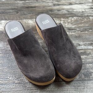 Eileen Fisher Dark Gray Suede Mules